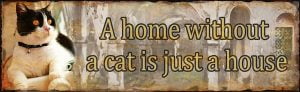 Metal sign Cat 26x8 cm