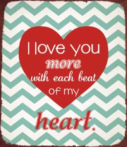 Metal sign I love you more 30x26 cm