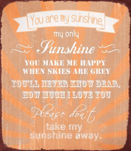 Metal sign My sunshine 30x26 cm