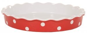Red pie dish with dots Isabelle Rose