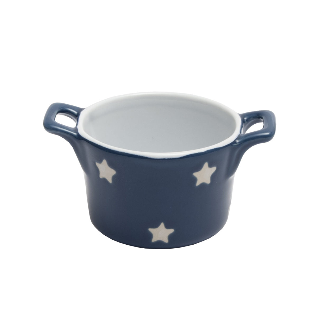 Dark blue ramekin with handles & white stars Isabelle Rose IsabelleRose
