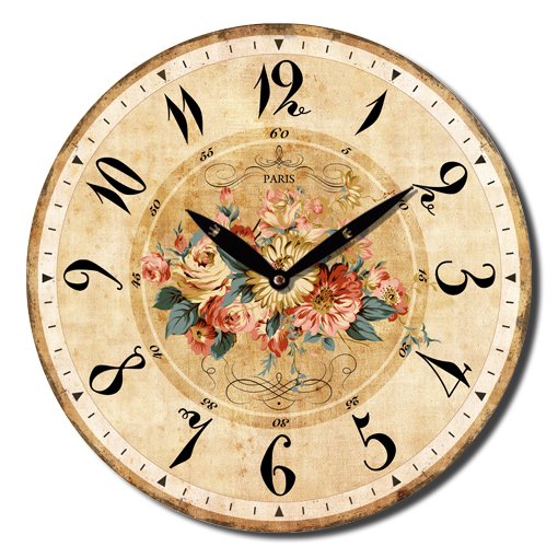 Wooden clock Retro flowers 15 cm IsabelleRose